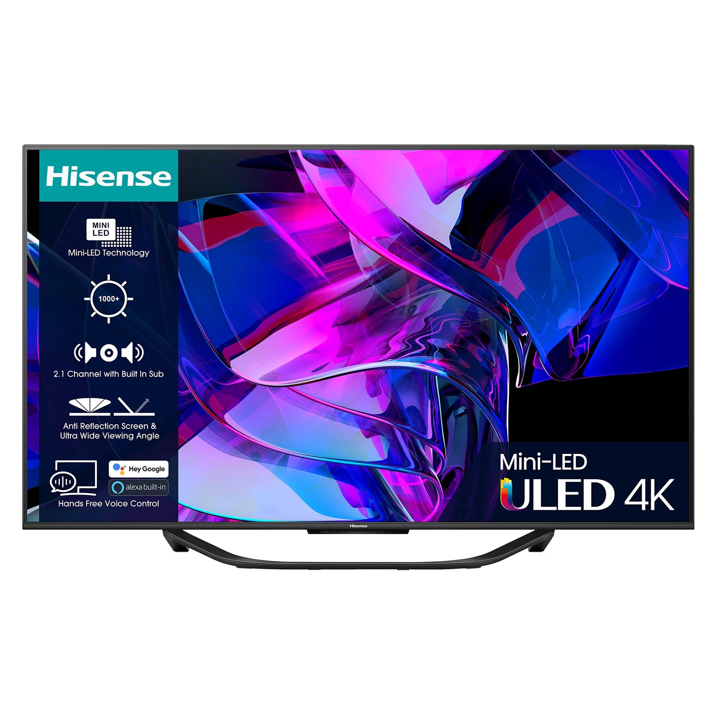 65" Hisense 65U7KQTUK Premium 4K HDR Smart Mini LED TV