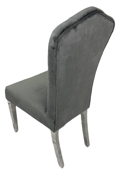 Alice Dark Grey Chair (Chrome Legs)