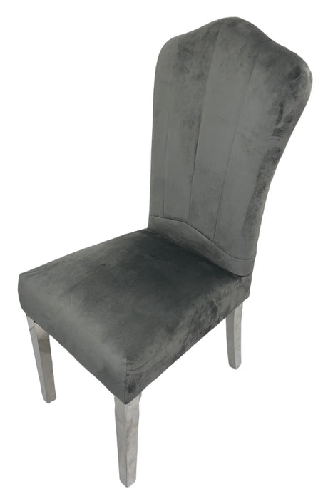 Alice Dark Grey Chair (Chrome Legs)