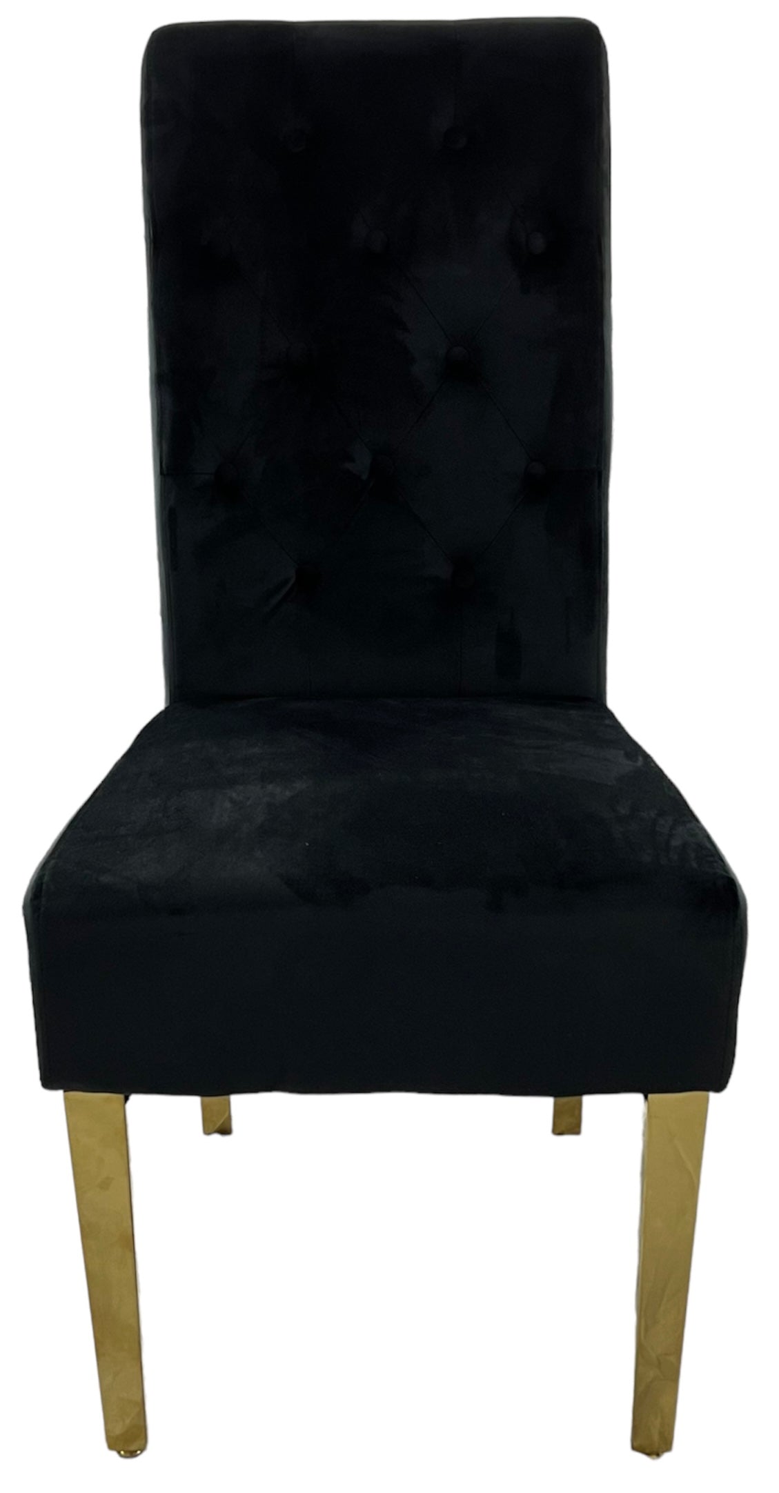 2 x G-Lucy Black Chairs (Ring Knocker/Gold Legs) detail