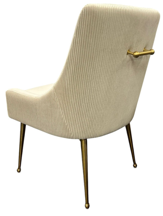 2 x G-Milan Ivory Chairs (Gold Legs) detail
