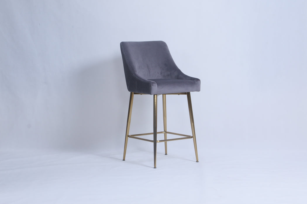 G-Milan Dark Grey Stool (Gold Legs)