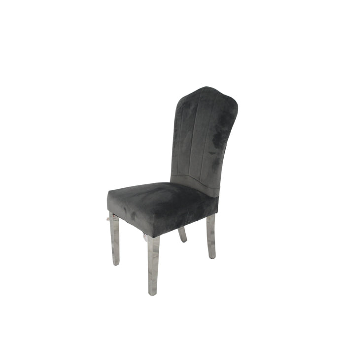 Alice Dark Grey Chair (Chrome Legs)