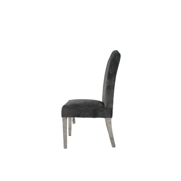 Alice Dark Grey Chair (Chrome Legs)