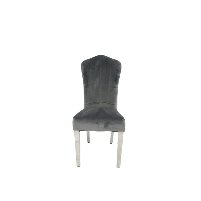 Alice Dark Grey Chair (Chrome Legs)