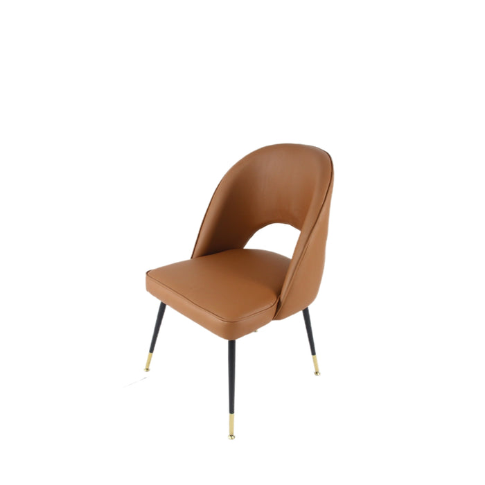 Venice PU Tan Chair (Black Legs)