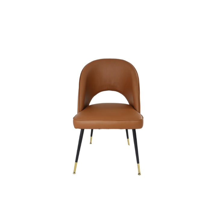 Venice PU Tan Chair (Black Legs)