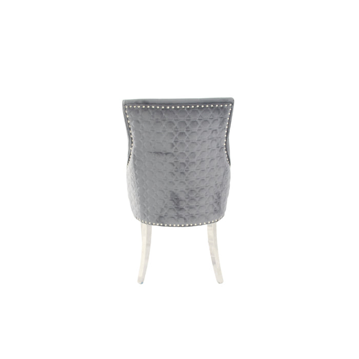 NK-Roma Dark Grey Chair (No Knocker/Chrome Legs)