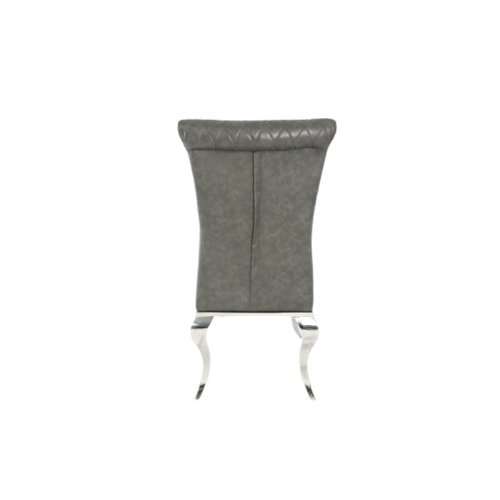 London PU Dark Grey Chair (Chrome Legs)