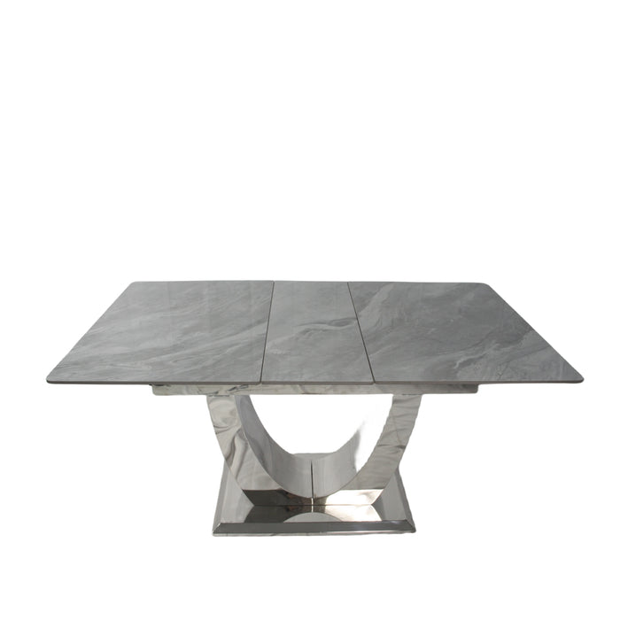 London Extend Dining Table- 1.2-1.5/1.6-2m Grey Ceramic