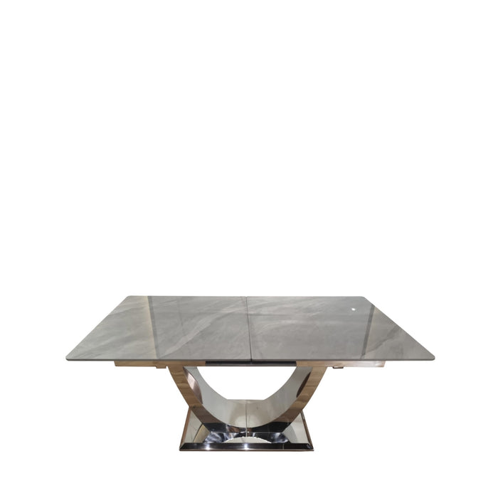 London Extend Dining Table- 1.2-1.5/1.6-2m Grey Ceramic