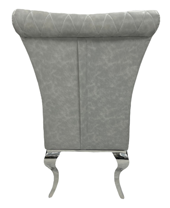 London PU Light Grey Chair (Chrome Legs)