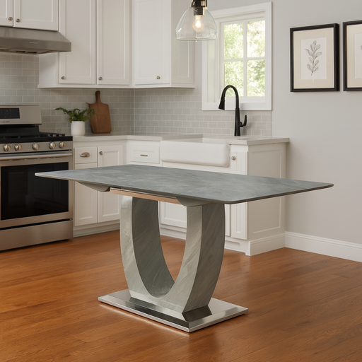 London Extend Dining Table- 1.2-1.5/1.6-2m Grey Ceramic