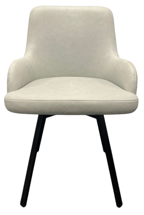 Rose 180¼ PU Light Grey Chair (Black Legs)