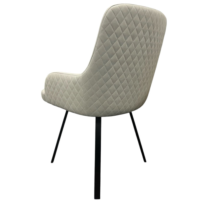 Rose 180¼ PU Light Grey Chair (Black Legs)