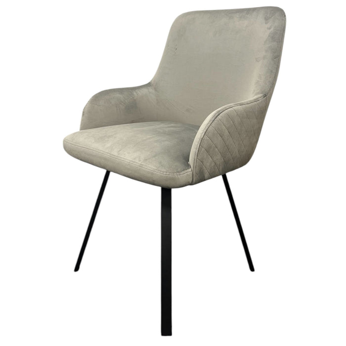 Rose 180¼ Dark Grey Chair (Black Legs)
