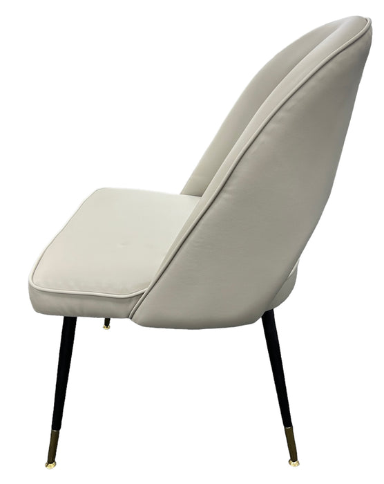 Venice PU Grey Chair (Black Legs)
