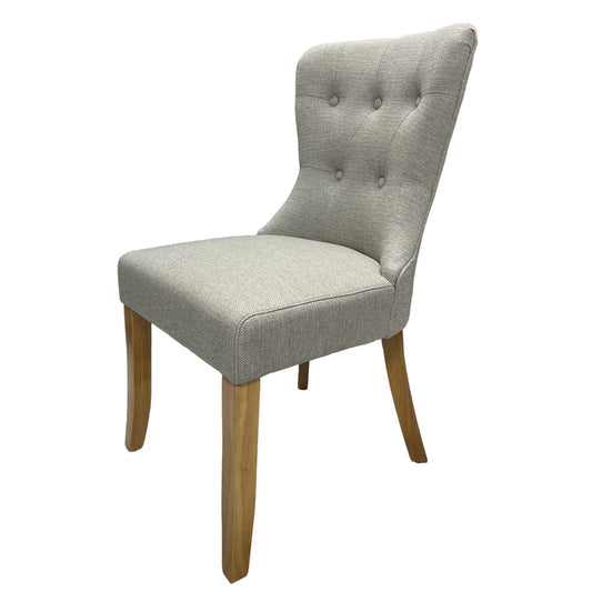 2 x Bentley Beige Chairs (Oak Legs) detail