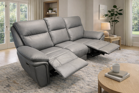 Montana Grey 3 Seater Recliner Sofa