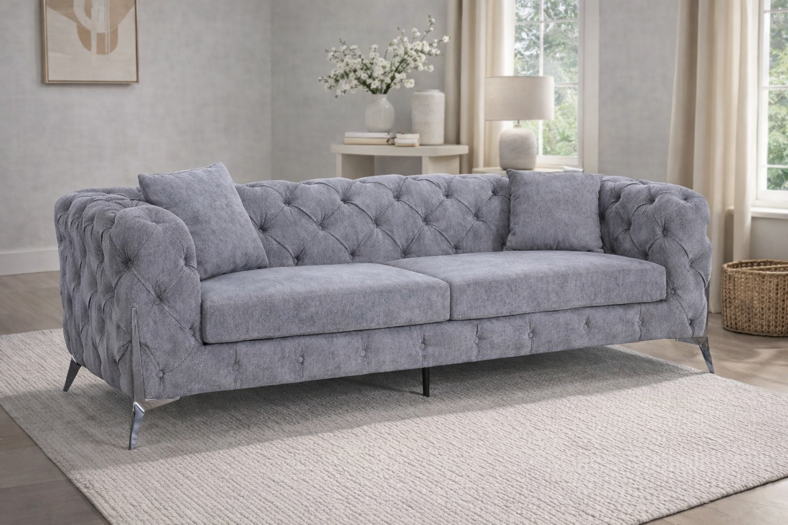 Paris Grey 3 Seater Sofa