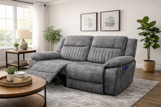 Rose Charcoal 2 Seater Recliner Sofa