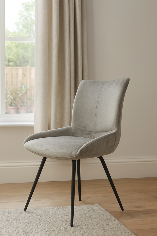 Siena 180¼ Dark Grey Chair (Black Legs)