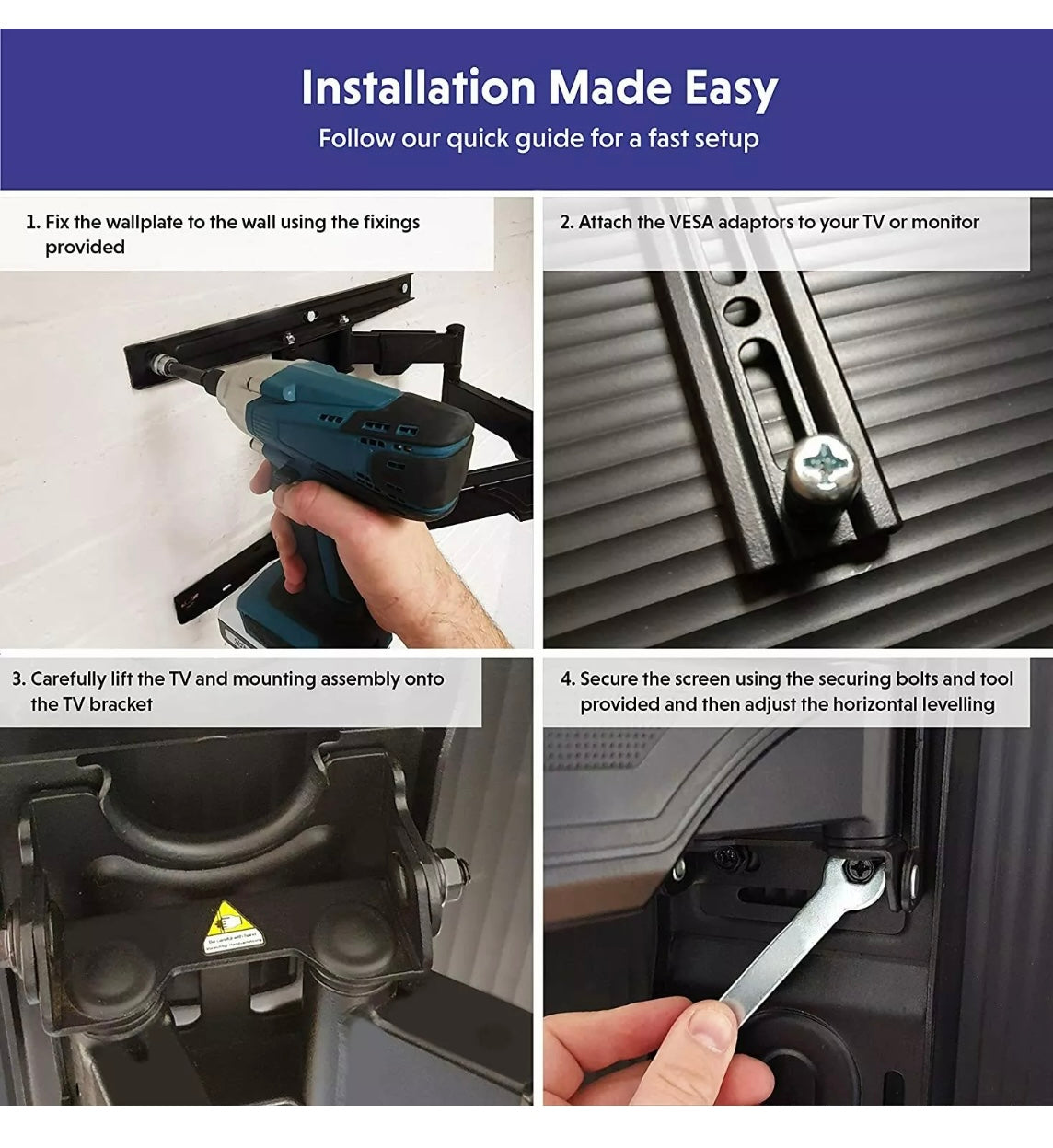 Invision EV600 Swivel TV Wall Bracket - 37-65" TVs