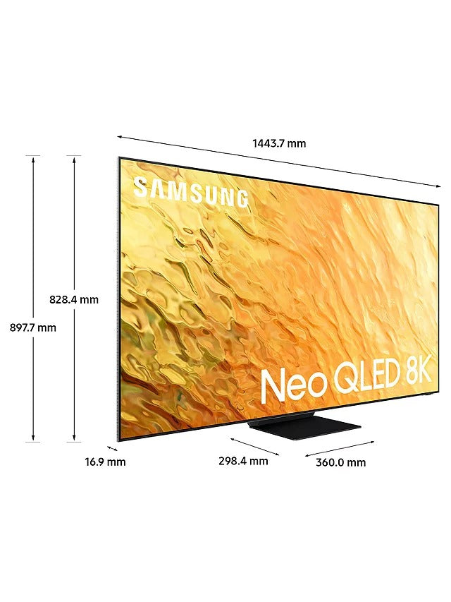 Samsung QE65QN800B (2022) Neo QLED HDR 2000 8K Ultra HD Smart TV, 65 inch with TVPlus/Freesat HD & Dolby Atmos