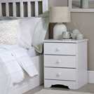 Nordic 3 Drawer Bedside Table - White