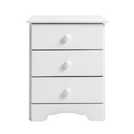 Nordic 3 Drawer Bedside Table - White