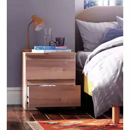 Habitat Jenson 2 Drawer Bedside Table - Oak Effect