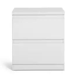 Habitat Jenson 2 Drawer Bedside Table - Gloss White