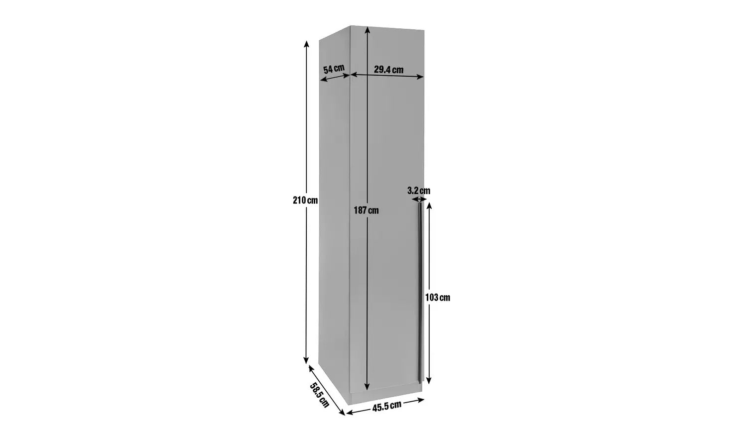 Habitat Munich 1 Door Wardrobe - White & Oak Effect