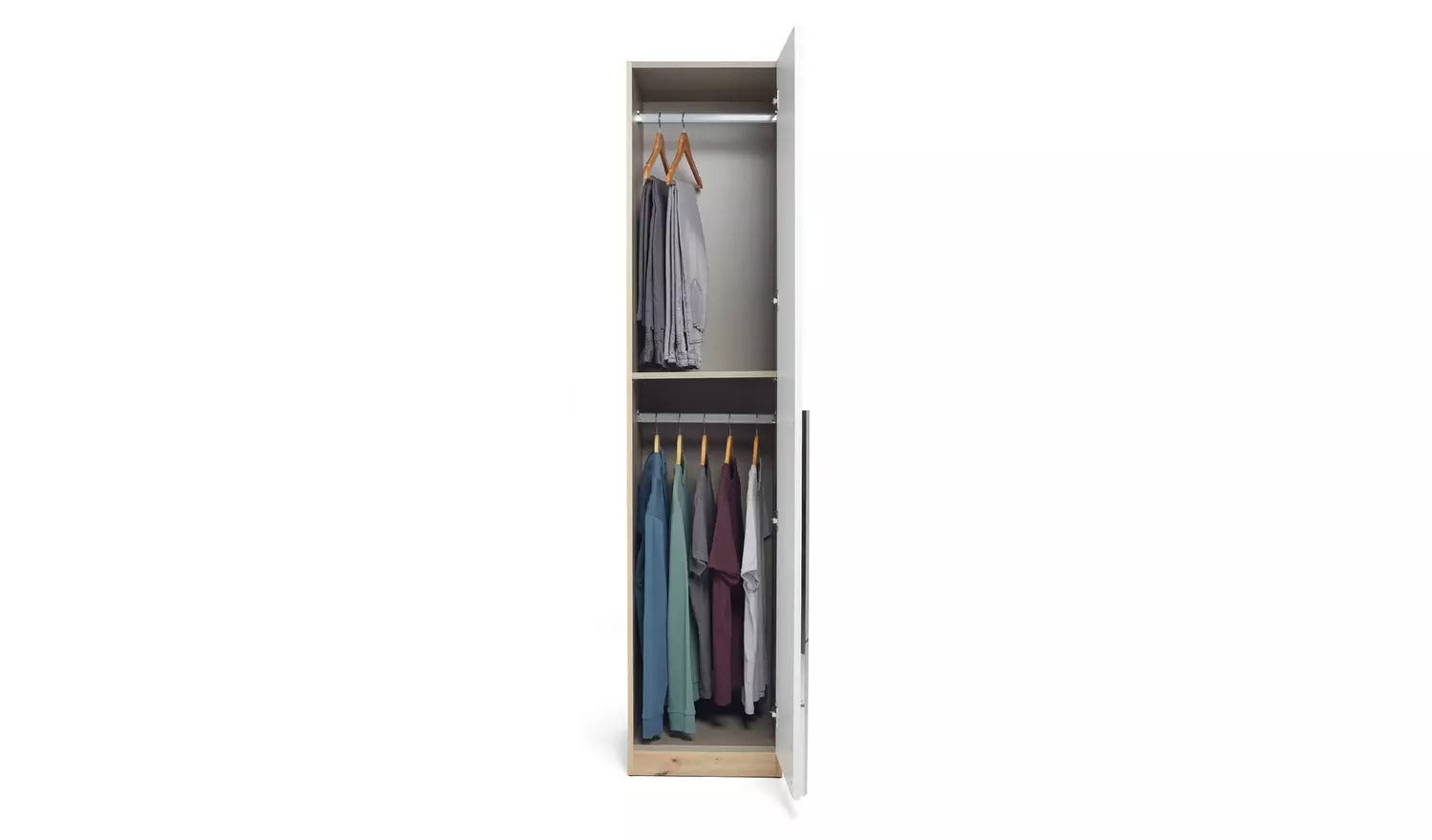 Habitat Munich 1 Door Wardrobe - White & Oak Effect