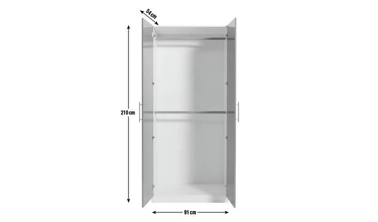 Habitat Munich 2 Door Wardrobe - White