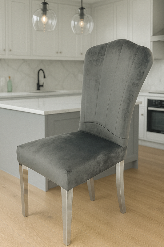 2 x Alice Dark Grey Chairs (Chrome Legs)