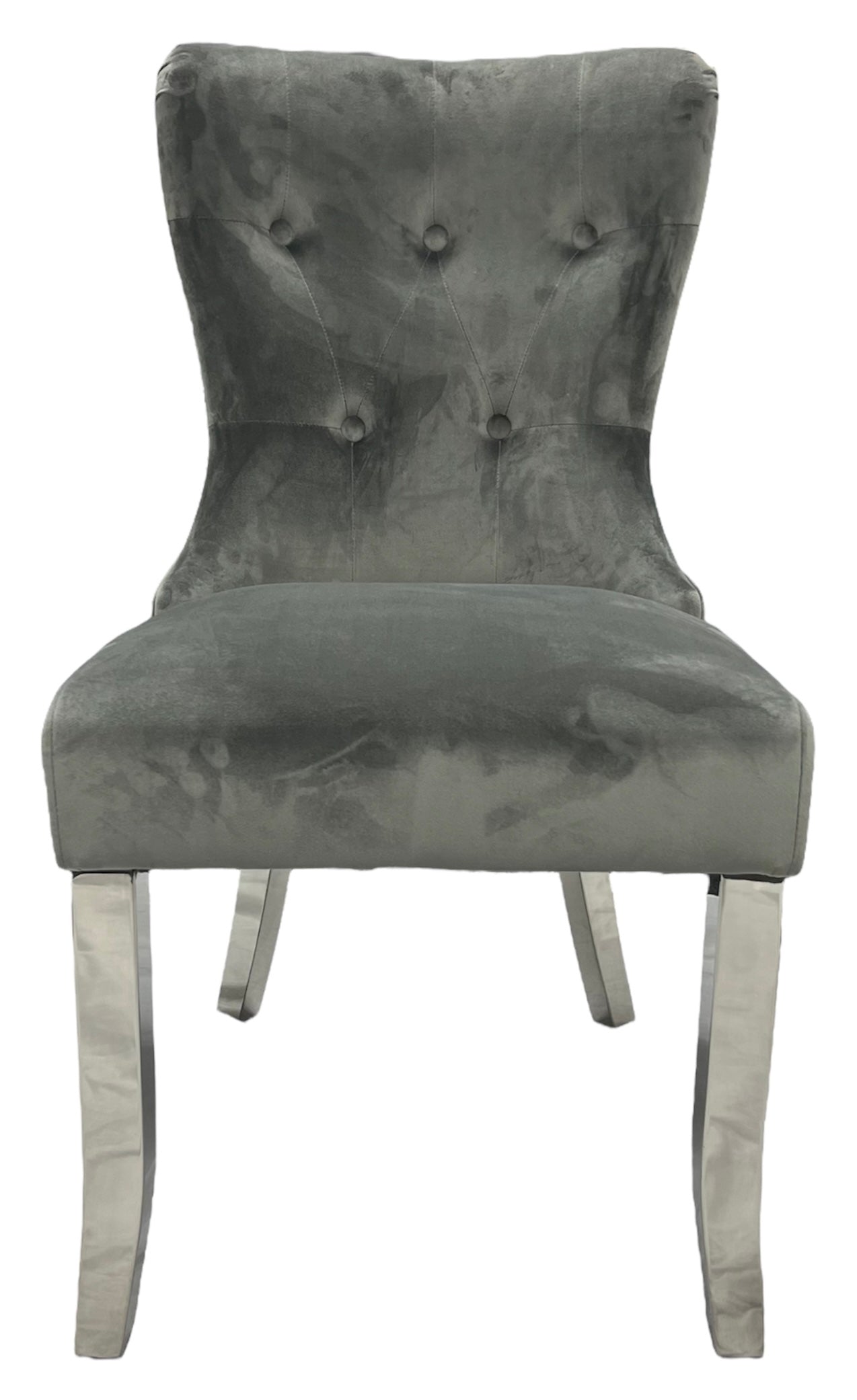 2 x Bentley Dark Grey Chairs (Chrome Legs) detail