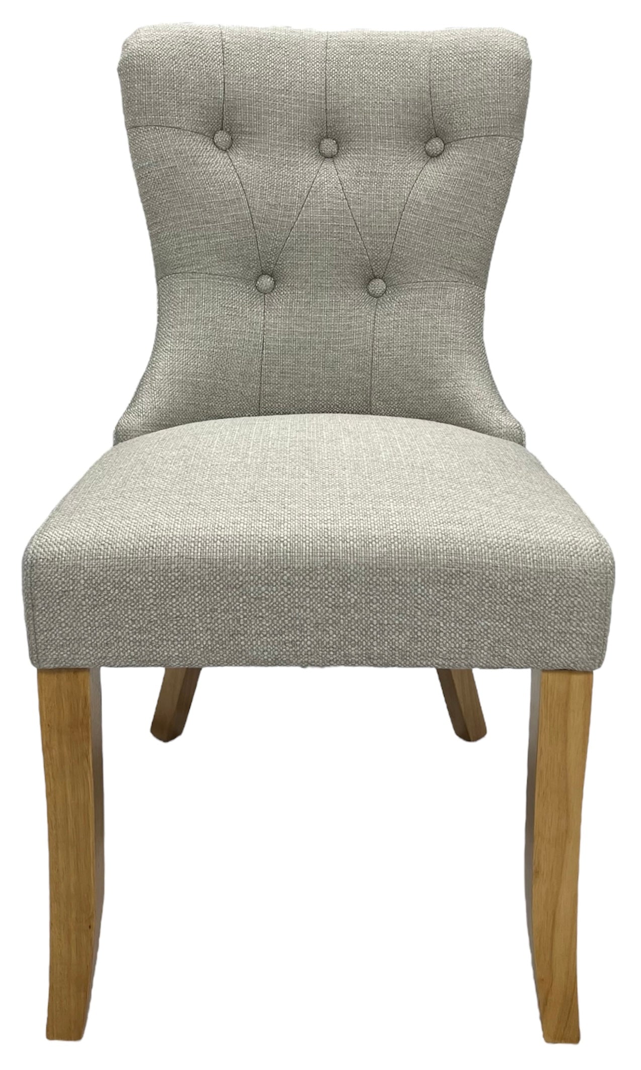 2 x Bentley Beige Chairs (Oak Legs) detail