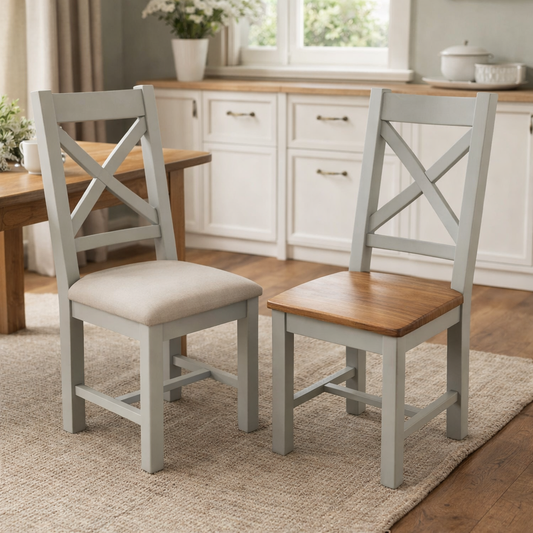2 x Lucca Cross Back Chairs (KD)