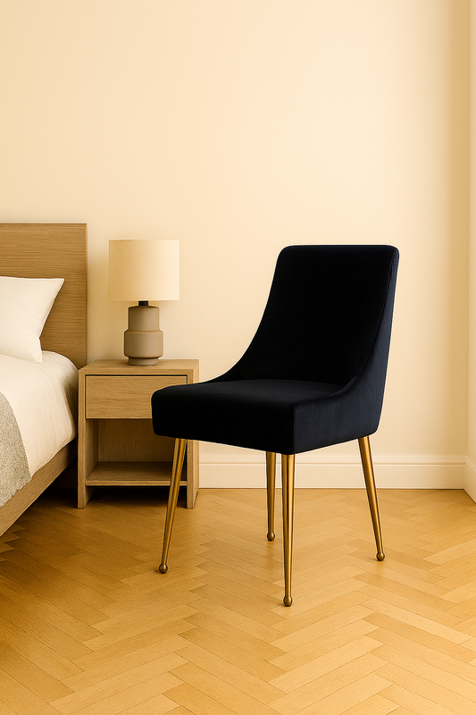 2 x G-Milan Black Chairs (Gold Legs)