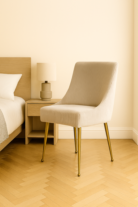 2 x G-Milan Ivory Chairs (Gold Legs)