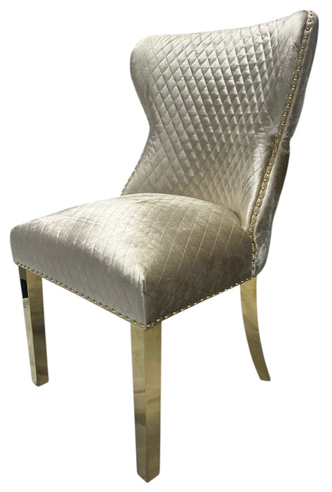 G-Lewis Mink Chair (Lion Knocker/Gold Legs)