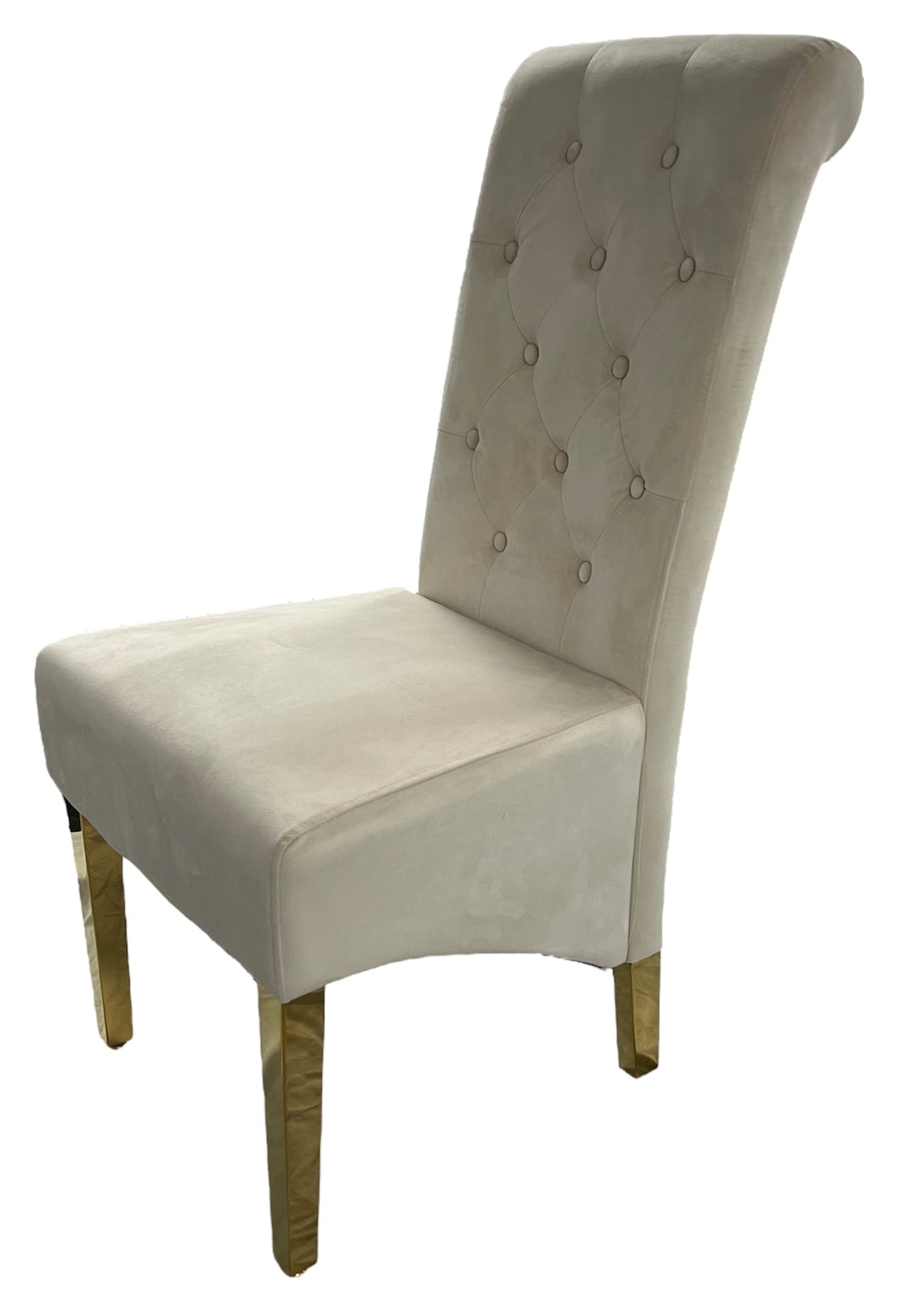 2 x G-Lucy Cream Chairs (Ring Knocker/Gold Legs) detail