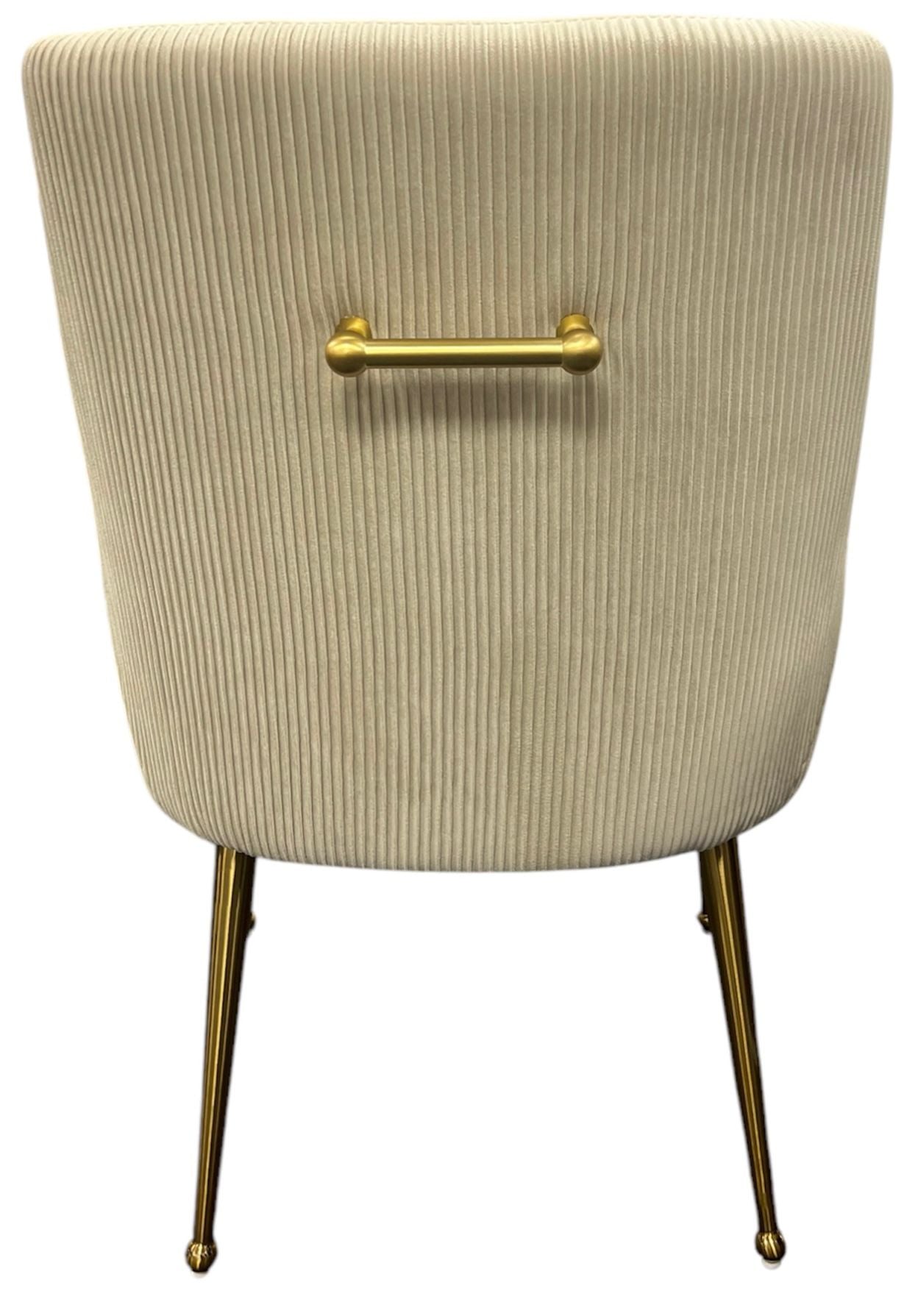 2 x G-Milan Ivory Chairs (Gold Legs) detail