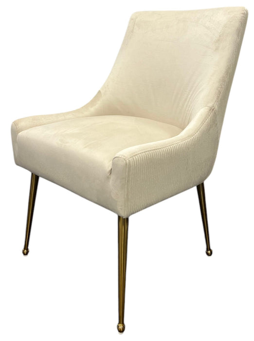 G-Milan Ivory Chair (Gold Legs)