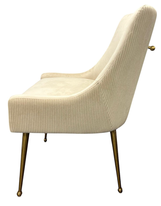 G-Milan Ivory Chair (Gold Legs)