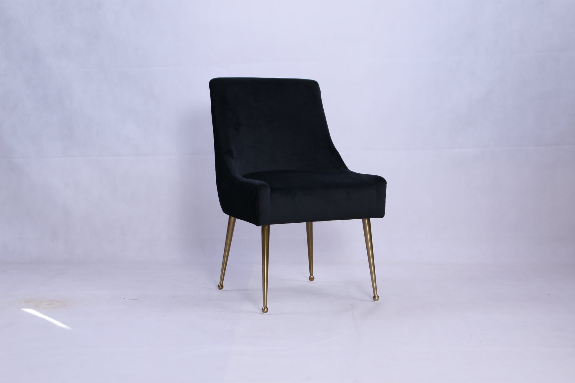 2 x G-Milan Black Chairs (Gold Legs) detail