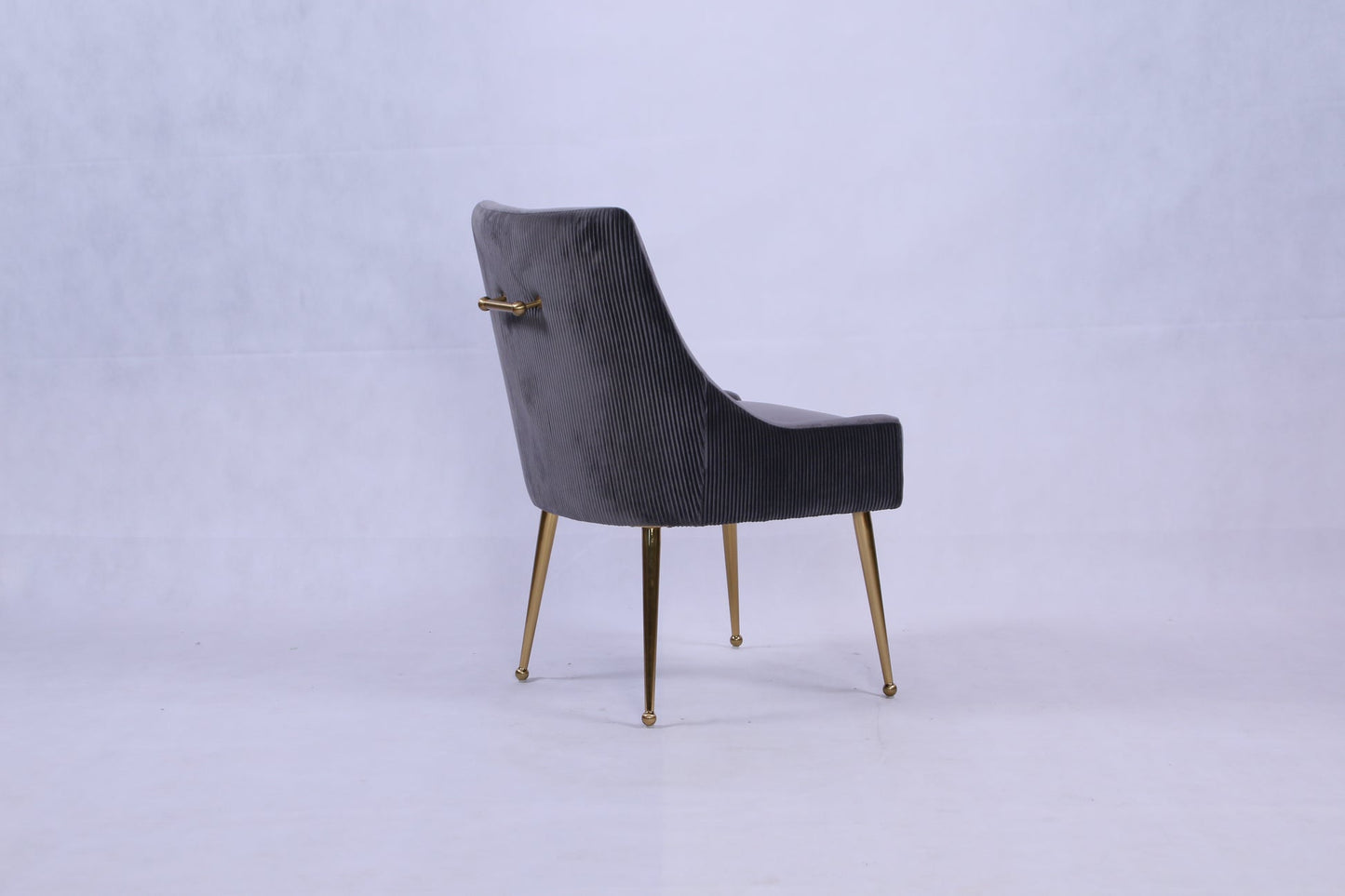 2 x G-Milan Dark Grey Chairs (Gold Legs) detail