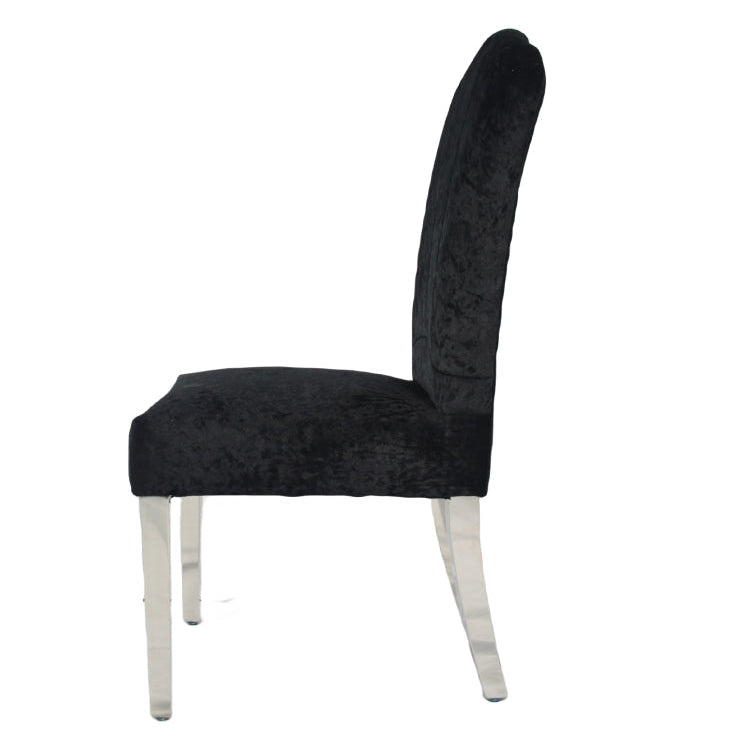 2 x Alice Black Chairs (Chrome Legs) detail