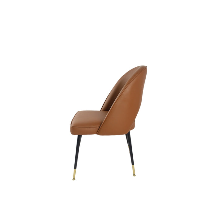 Venice PU Tan Chair (Black Legs)